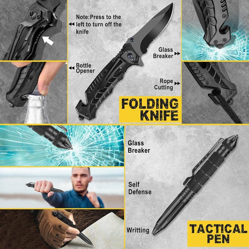 NewFation Gifts for Men Him Dad Husband, 28-In-1-Survival Kits, Men's Gifts Survival Gear, Stocking Stuffers for Men Christmas Birthday Gifts, Unique Cool Gadgets Gifts for Camping, Hiking, Hunting - Image 2
